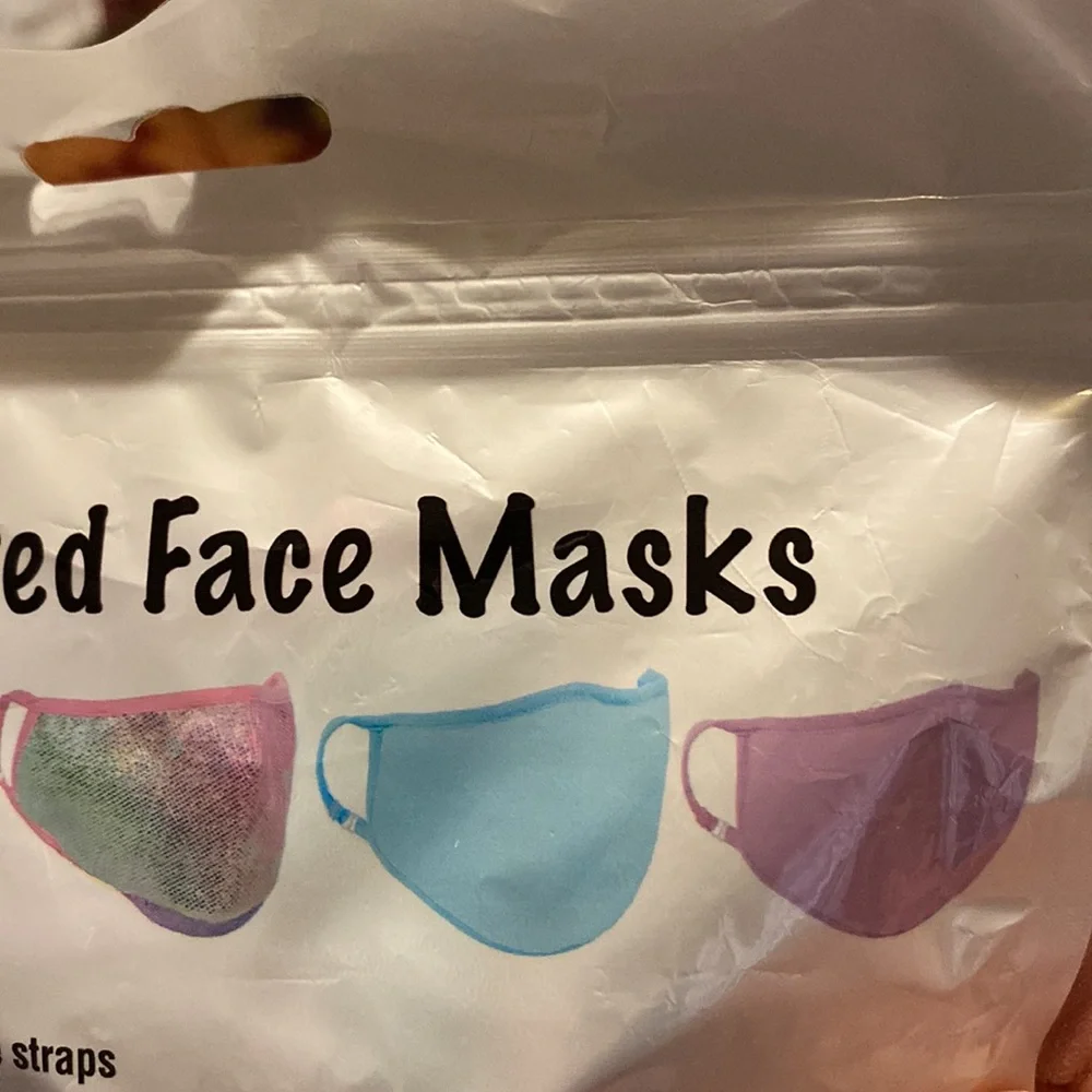 💖💛💙NWT iScream 5 - 3 Layer Face Masks w/Pocket for Filter & Metal Nose Piece